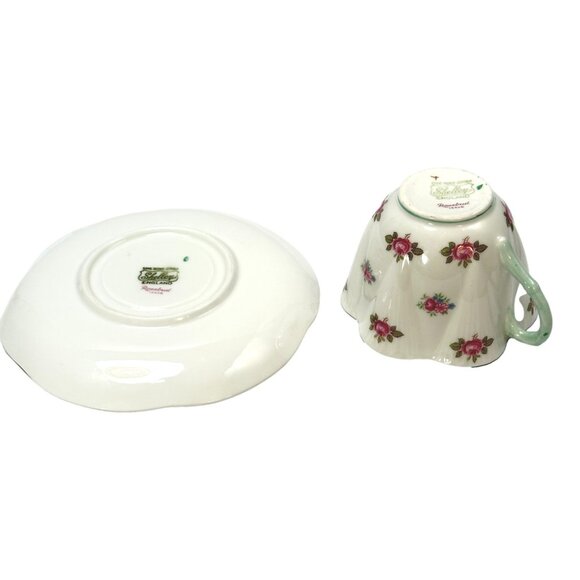 Shelley Rose Bud Tea cup Saucer Rosebud Fine Bone China UK - Picture 9 of 14